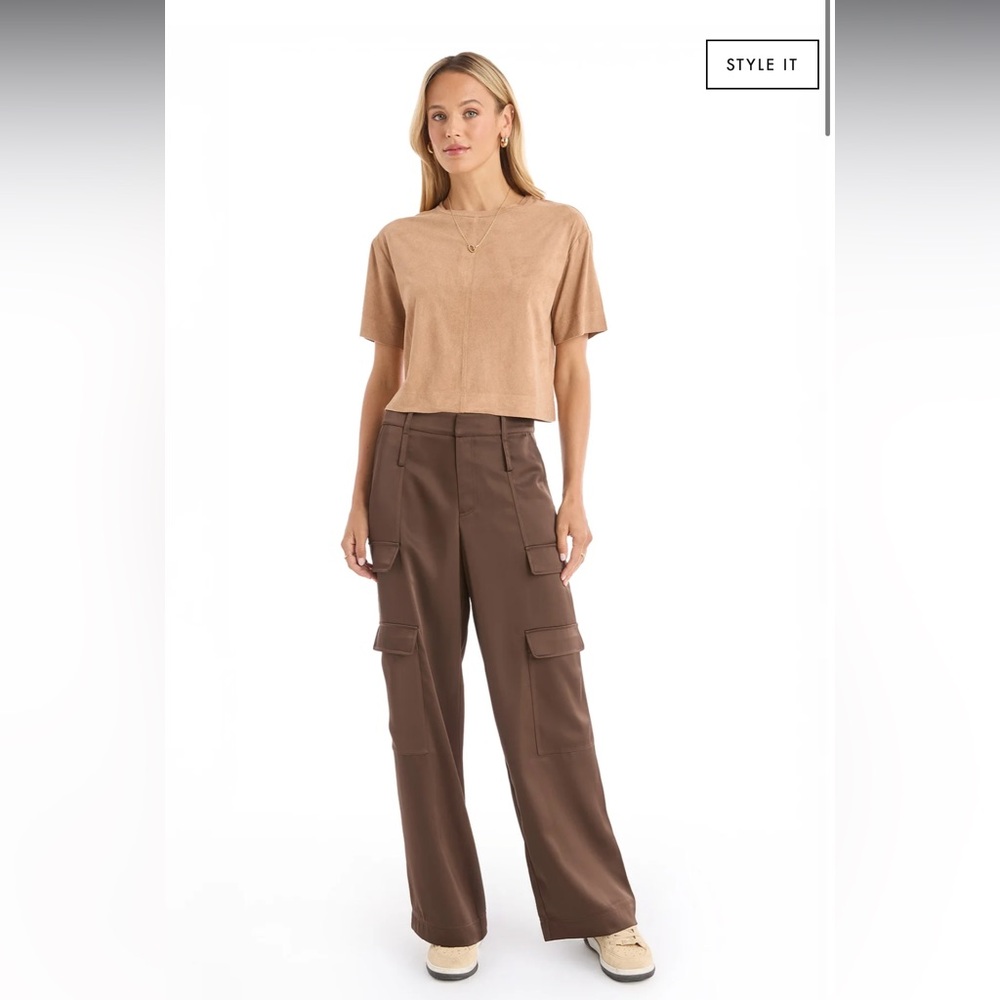 Noli Brown satin Cargo Pants
